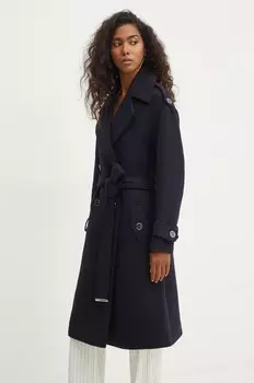 Пальто Morgan с добавлением шерсти GDINE, темно-синий