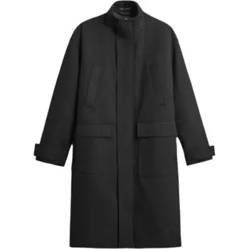 Пальто мужское черное Zara, черный