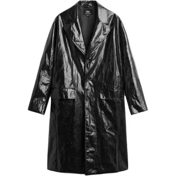 Пальто мужское черное Zara, черный