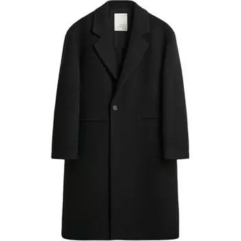 Пальто мужское черное Zara, черный