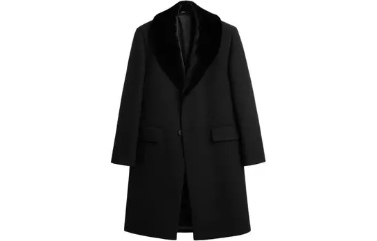 Пальто мужское черное Zara, черный