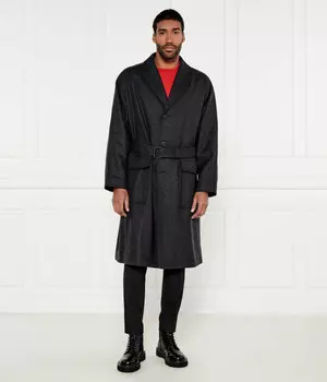 Пальто мужское Hugo шерстяное с поясом, черный