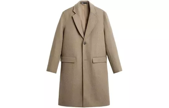 Пальто мужское серое Zara, серый
