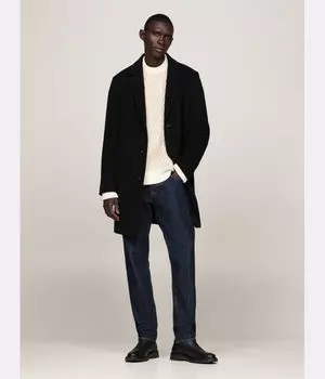 Пальто мужское Tommy Hilfiger шерстяное классического кроя, черный