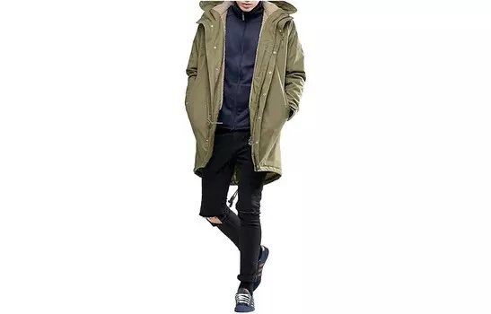 Пальто Мужское Зелёное Adidas Originals, зеленый