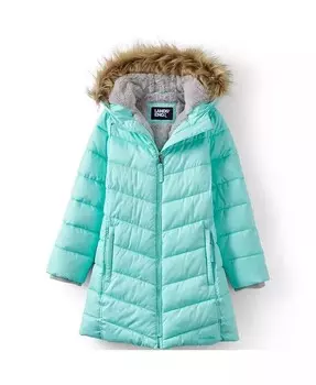 Пальто на флисовой подкладке для девочек Lands' End, фиолетовый