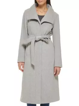 Пальто на молнии из смесовой шерсти Cole Haan, цвет Light Grey