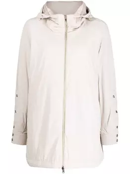 Пальто на молнии с капюшоном Herno, коричневый