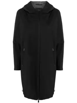 Пальто на молнии с капюшоном Herno, черный