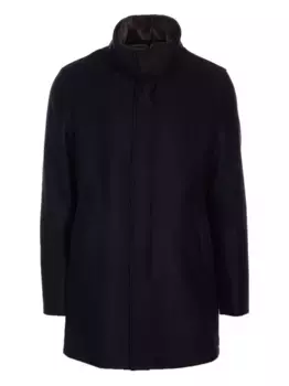 Пальто на молнии с воротником из овчины Herno, синий
