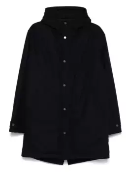 Пальто на пуговицах с капюшоном Kiton, синий