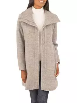 Пальто Nine West с запахом из смесовой шерсти букле, светло-серый