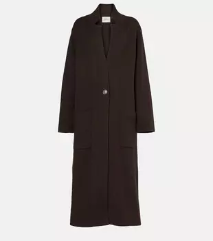 Пальто однобортное из кашемира Amie Lisa Yang, Wood
