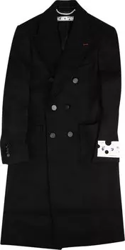 Пальто Off-White Long Double Breasted Coat 'Black', черный