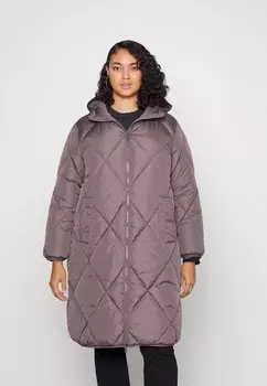 Пальто ONLY Carmakoma, plum truffle