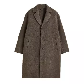 Пальто Oversized Wool-blend H&amp;M, коричневый