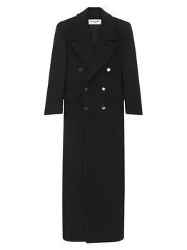 Пальто оверсайз из шерсти Saint Laurent, нуарный
