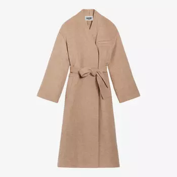 Пальто оверсайз из валяной шерсти с очень широкими рукавами Claudie Pierlot, цвет naturels