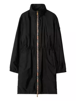 Пальто-парка Burberry Vintage с отделкой в клетку, черный
