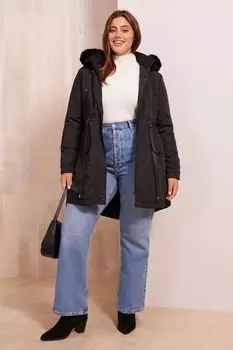 Пальто парка Curve с капюшоном из искусственного меха Friends Like These, черный