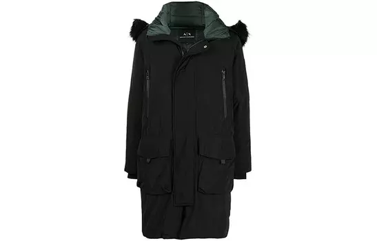 Пальто-парка мужское черное Armani Exchange, черный