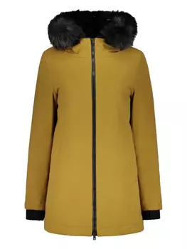 Пальто-парка с отделкой из искусственного меха Herno, желтый