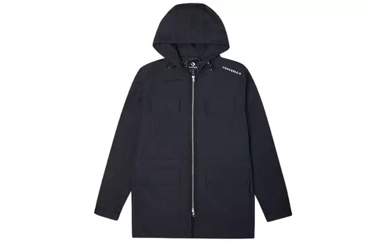 Пальто-парка унисекс чернильно-черного цвета Converse, черный