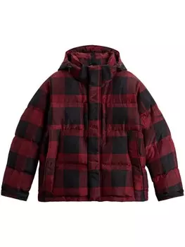 Пальто-парка Woolrich в клетку, красный