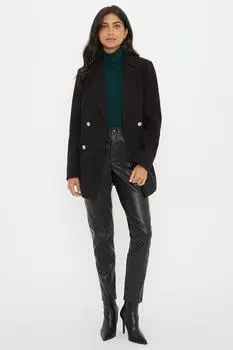 Пальто-пиджак из саржи в стиле милитари Wallis, черный