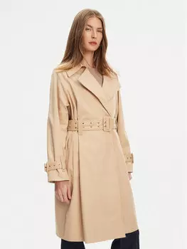 Пальто прямого кроя W5YL02 WHDF1 Guess, бежевый