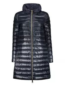Пальто-пуховик со вставками Herno, синий