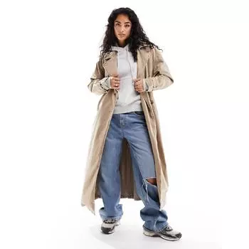 Пальто Pull&Bear Trench, светло-бежевый