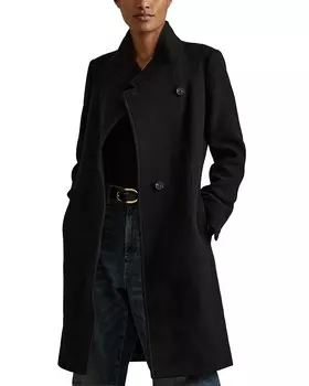 Пальто REISS Maude из смесовой шерсти, черный