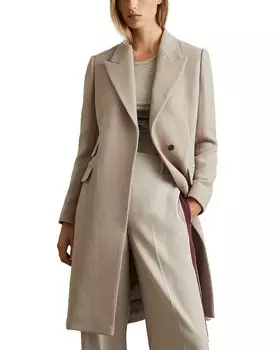 Пальто REISS Petite Louis из смесовой шерсти, коричневый/бежевый