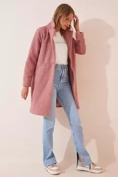 Пальто - Розовый - Двубортный Happiness stanbul, розовый