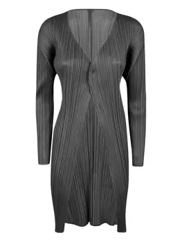 Пальто с эффектом плиссе Pleats Please Issey Miyake, серый