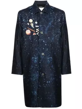 Пальто с эффектом разбрызганной краски Song For The Mute, синий