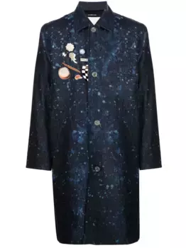 Пальто с эффектом разбрызганной краски Song For The Mute, синий