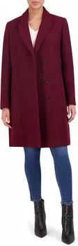 Пальто с асимметричным воротником и лацканами Cole Haan, бордо