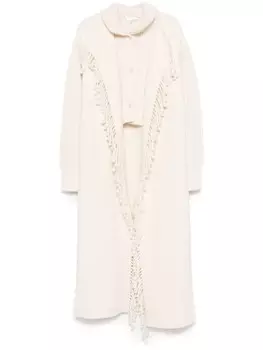 Пальто с бахромой и ребристыми деталями FRAME, нейтральный цвет