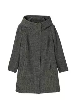 Пальто с большим капюшоном, А-силуэта, с содержанием шерсти sheego, черный