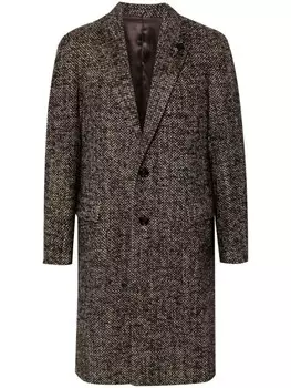 Пальто с брошью Lardini, коричневый