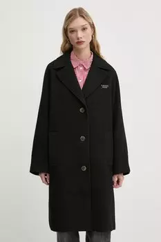Пальто с добавлением шерсти Tommy Jeans, черный
