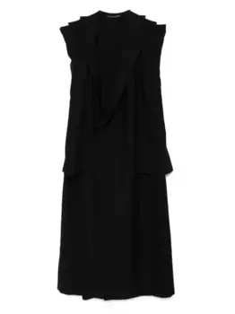 Пальто с драпировкой Yohji Yamamoto, черный