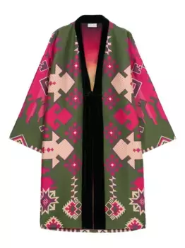 Пальто с геометричным узором Pierre-Louis Mascia, зеленый