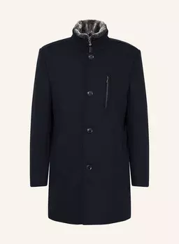 Пальто с искусственным мехом и съемной панелью Strokesman'S, синий