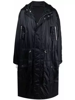 Пальто с капюшоном Balmain, черный