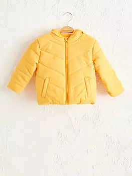 Пальто с капюшоном для маленьких девочек LCW baby, светло-оранжевый