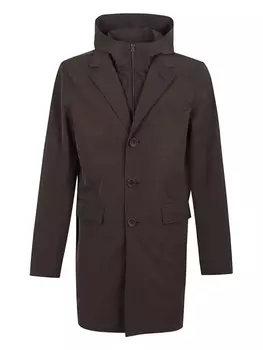 Пальто с капюшоном Herno, коричневый