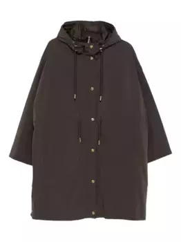Пальто с капюшоном и кулиской MONCLER, коричневый